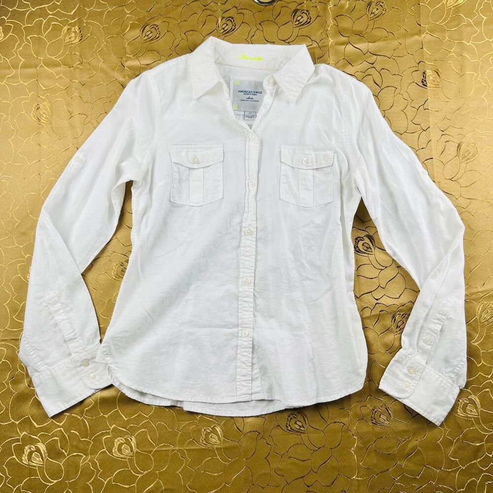 American-eagle Women's White Shirt 10